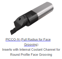 PICCO INSERTS FACE GROOVING ROUND THRU COOLANT