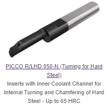 PICCO INSERTS TURNING/CHAMFERING HARD STEEL THRU COOLANT